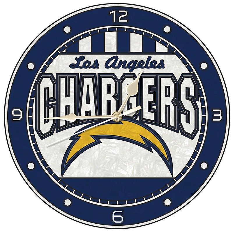 Los Angeles Chargers 12'' Team Art Glass Clock