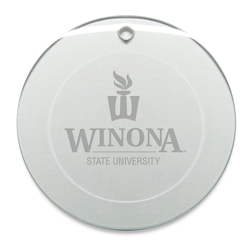 Winona State Warriors 3'' Round Glass Ornament