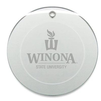 Winona State Warriors 3'' Round Glass Ornament