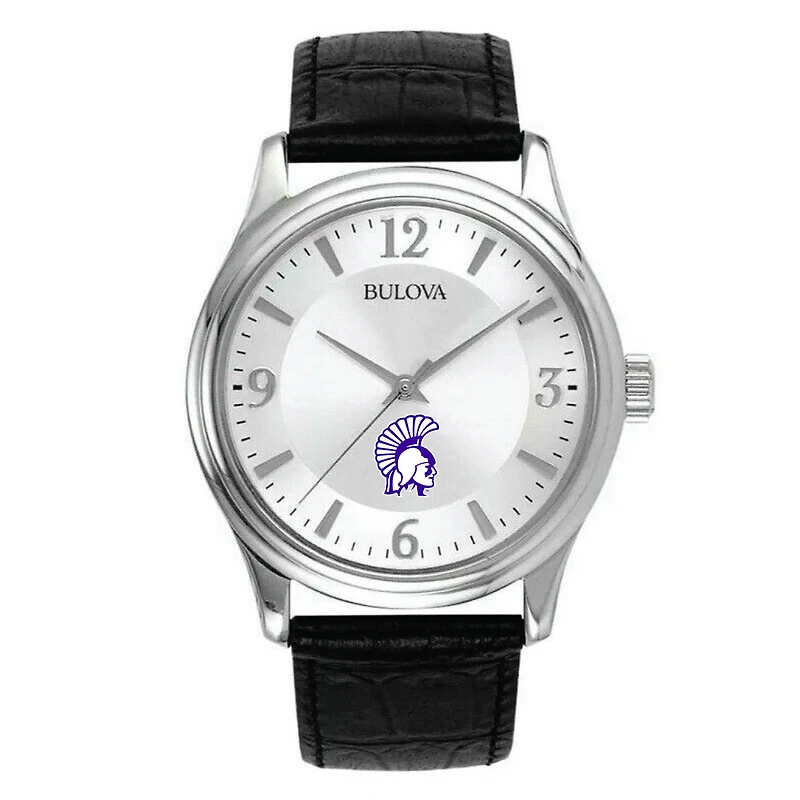 Bulova Silver Winona State Warriors Leather Watch