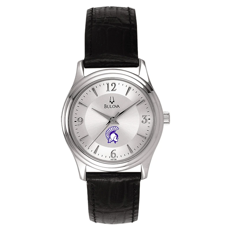 Women's Bulova Silver Winona State Warriors Leather Watch