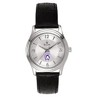 Women's Bulova Silver Winona State Warriors Leather Watch