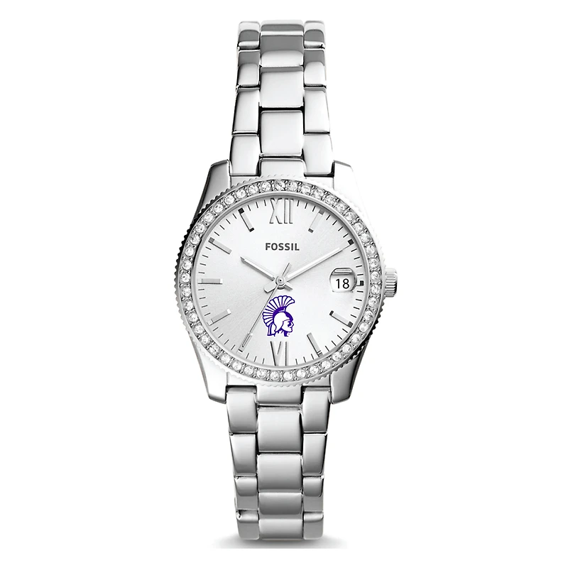 Women's Fossil Silver Winona State Warriors Scarlette Mini Three-Hand Date Watch