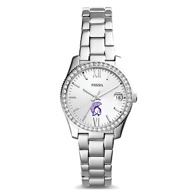 Women's Fossil Silver Winona State Warriors Scarlette Mini Three-Hand Date Watch
