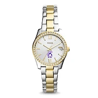 Women's Fossil Silver Winona State Warriors Scarlette Mini Two-Tone Stainless Steel Watch