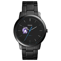 Fossil Black Winona State Warriors The Minimalist Slim Stainless Steel Watch