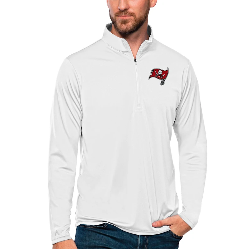 Men's Antigua Tampa Bay Buccaneers Tribute Quarter-Zip Lightweight Pullover Top