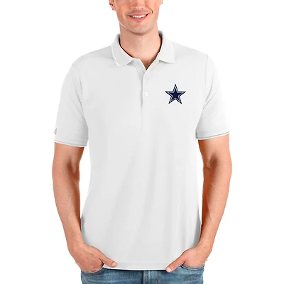 Men's Antigua White Dallas Cowboys Affluent Polo