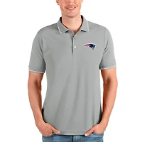 Men's Antigua Heathered Gray New England Patriots Affluent Polo