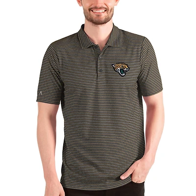 Men's Antigua Heathered Black/Gold Jacksonville Jaguars Esteem Polo