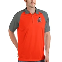 Men's Antigua Orange/Steel Cleveland Browns Nova Polo