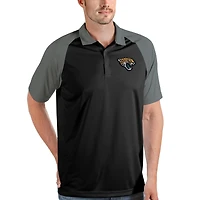 Men's Antigua Black/Steel Jacksonville Jaguars Nova Polo
