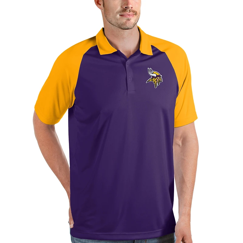 Men's Antigua Purple/Gold Minnesota Vikings Nova Polo