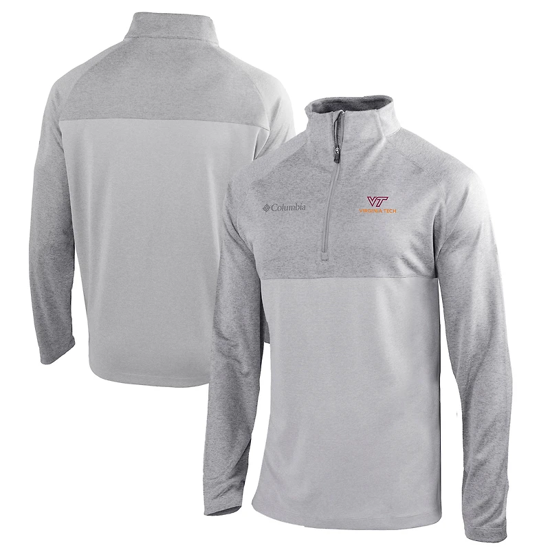 Men's Columbia Gray Virginia Tech Hokies Omni-Wick Rockin' It Quarter-Zip Pullover Top