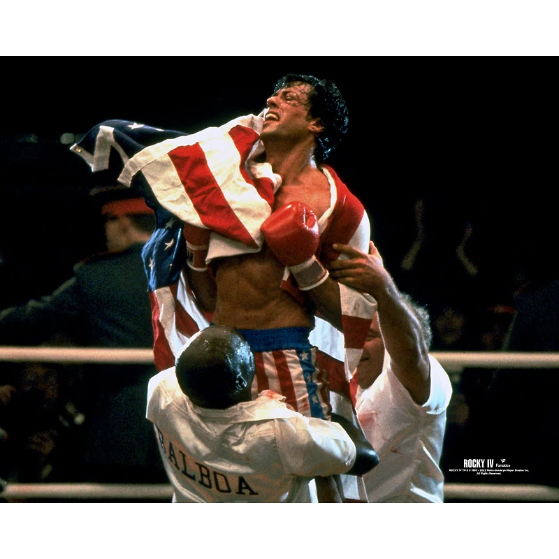 Rocky IV Unsigned Rocky Draped in the American Flag Photograph