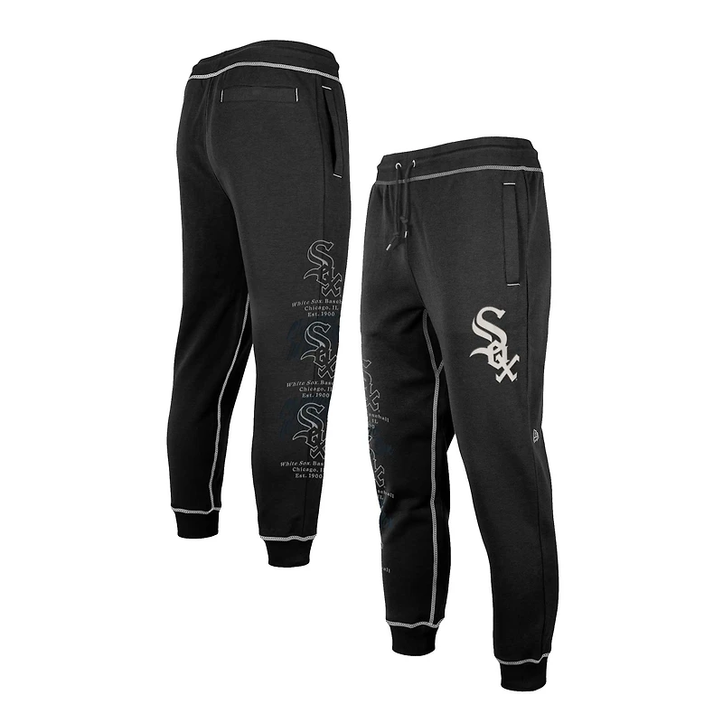 Men's New Era Black Chicago White Sox Team Split Jogger Pants