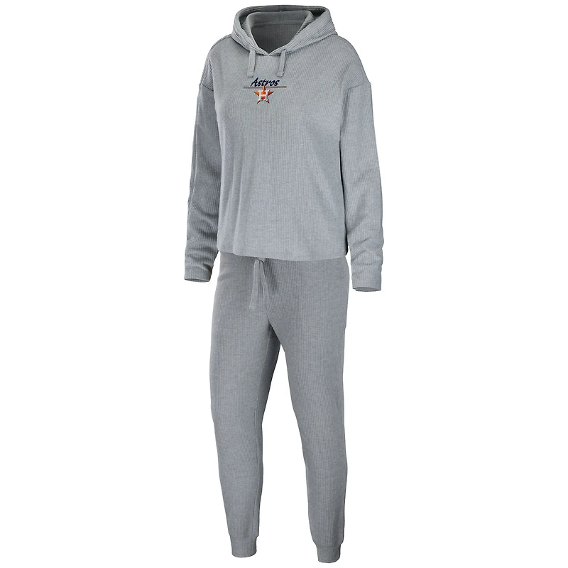 Women's WEAR by Erin Andrews Heather Gray Houston Astros Logo Pullover Hoodie & Pants Sleep Set