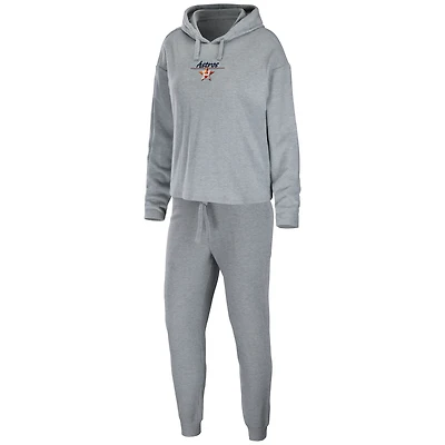 Women's WEAR by Erin Andrews Heather Gray Houston Astros Logo Pullover Hoodie & Pants Sleep Set