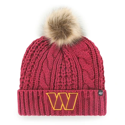 Women's '47 Burgundy Washington Commanders Meeko Cuffed Knit Hat with Pom