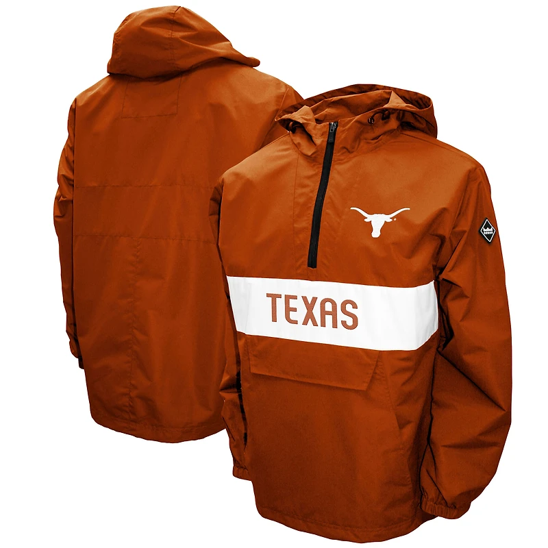 Men's Franchise Club Texas Orange Texas Longhorns Alpha Anorak Half-Zip Pullover Jacket