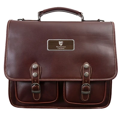 Brown Manhattan Jaspers Logo Plate Sabino Briefcase