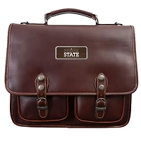 Brown Indiana State Sycamores Logo Plate Sabino Briefcase