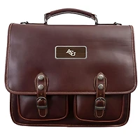 Brown Abilene Christian University Wildcats Logo Plate Sabino Briefcase