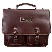 Brown Saint Joseph's Hawks Logo Plate Sabino Briefcase