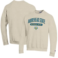 Men's Champion Oatmeal Morehead State Eagles Eco Powerblend Pullover Sweatshirt