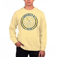 Men's Uscape Apparel Yellow Toledo Rockets Pigment Dyed Fleece Crew Neck Sweatshirt
