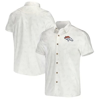 Men's NFL x Darius Rucker Collection by Fanatics White Denver Broncos Woven Button-Up T-Shirt