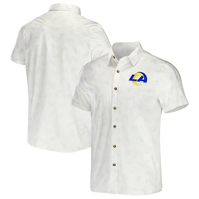 Men's NFL x Darius Rucker Collection by Fanatics White Los Angeles Rams Woven Button-Up T-Shirt