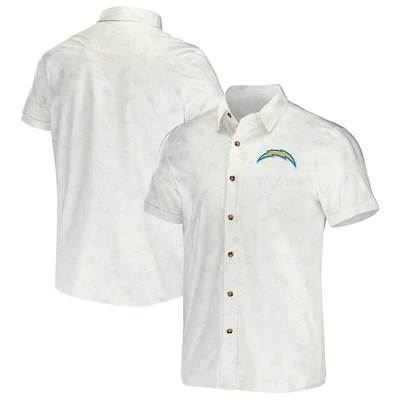 Men's NFL x Darius Rucker Collection by Fanatics White Los Angeles Chargers Woven Button-Up T-Shirt