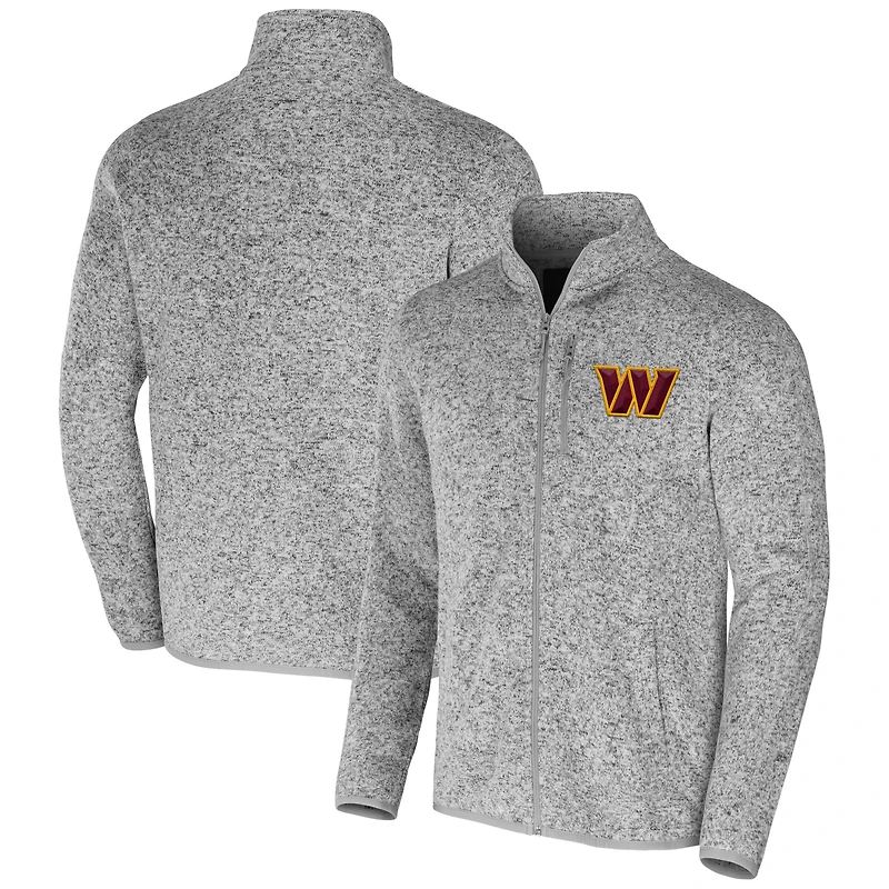 Men's NFL x Darius Rucker Collection by Fanatics Heather Gray Washington Commanders Fleece Full-Zip Jacket