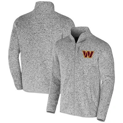 Men's NFL x Darius Rucker Collection by Fanatics Heather Gray Washington Commanders Fleece Full-Zip Jacket