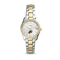 Women's Fossil Silver Florida A&M Rattlers Personalized Scarlette Mini Two-Tone Stainless Steel Watch