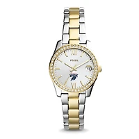Women's Fossil Silver Howard Bison Personalized Scarlette Mini Two-Tone Stainless Steel Watch