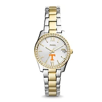 Women's Fossil Silver Tennessee Volunteers Personalized Scarlette Mini Two-Tone Stainless Steel Watch
