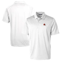 Men's Cutter & Buck White Cleveland Browns Prospect Textured Stretch Polo