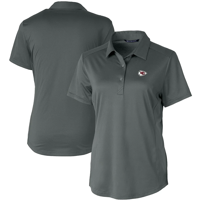 Women's Cutter & Buck Steel Kansas City Chiefs Prospect Textured Stretch Polo