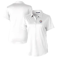 Women's Cutter & Buck White Pittsburgh Steelers Prospect Textured Stretch Polo