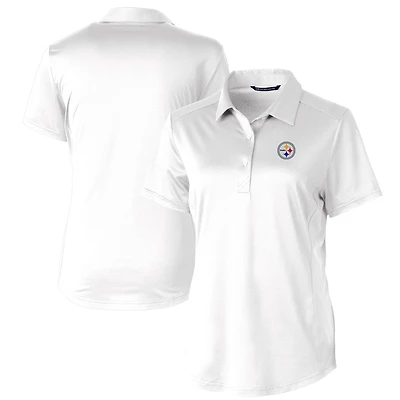 Women's Cutter & Buck White Pittsburgh Steelers Prospect Textured Stretch Polo