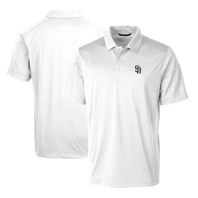 Men's Cutter & Buck White San Diego Padres Prospect Textured Stretch Big & Tall Polo
