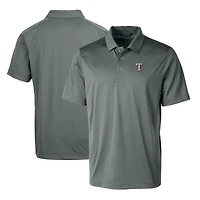 Men's Cutter & Buck Steel Texas Rangers Prospect Textured Stretch Polo