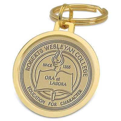 Gold Roberts Wesleyan Redhawks Split-Wire Key Ring