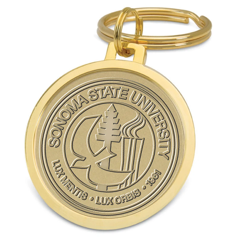 Gold Sonoma State Seawolves Split-Wire Key Ring