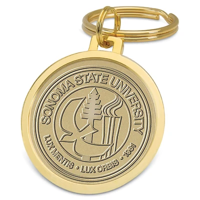 Gold Sonoma State Seawolves Split-Wire Key Ring