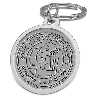 Silver Sonoma State Seawolves Split-Wire Key Ring