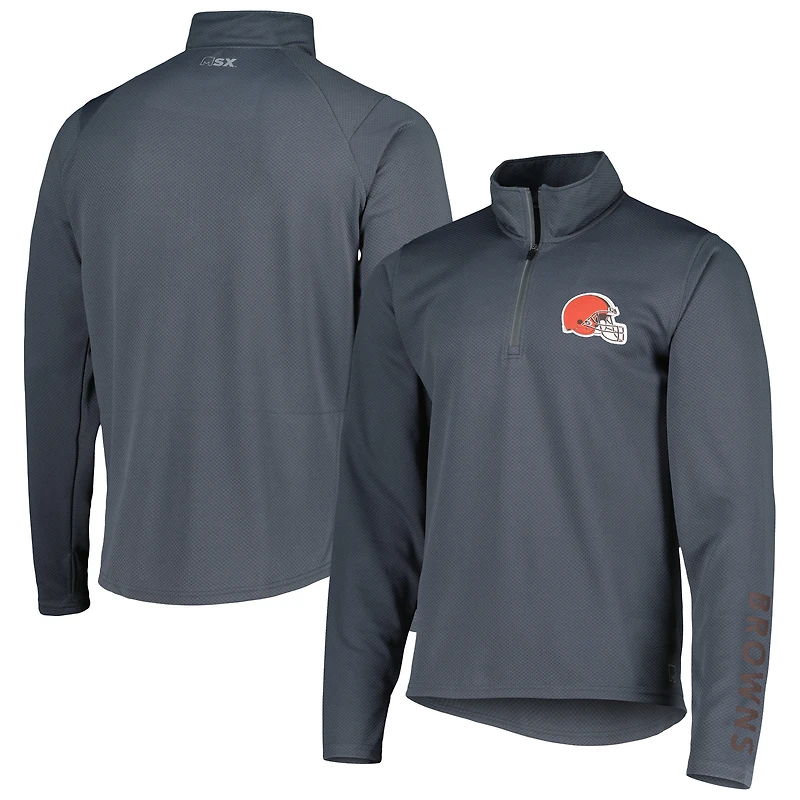 Men's MSX by Michael Strahan Charcoal Cleveland Browns Half-Zip Pullover