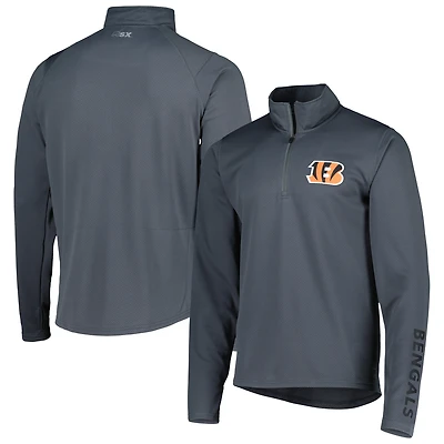 Men's MSX by Michael Strahan Charcoal Cincinnati Bengals Half-Zip Pullover